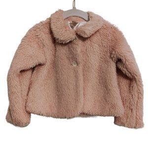 Baby Essentials Pink Fur Jacket 24 Months Baby Girl Collar Lined